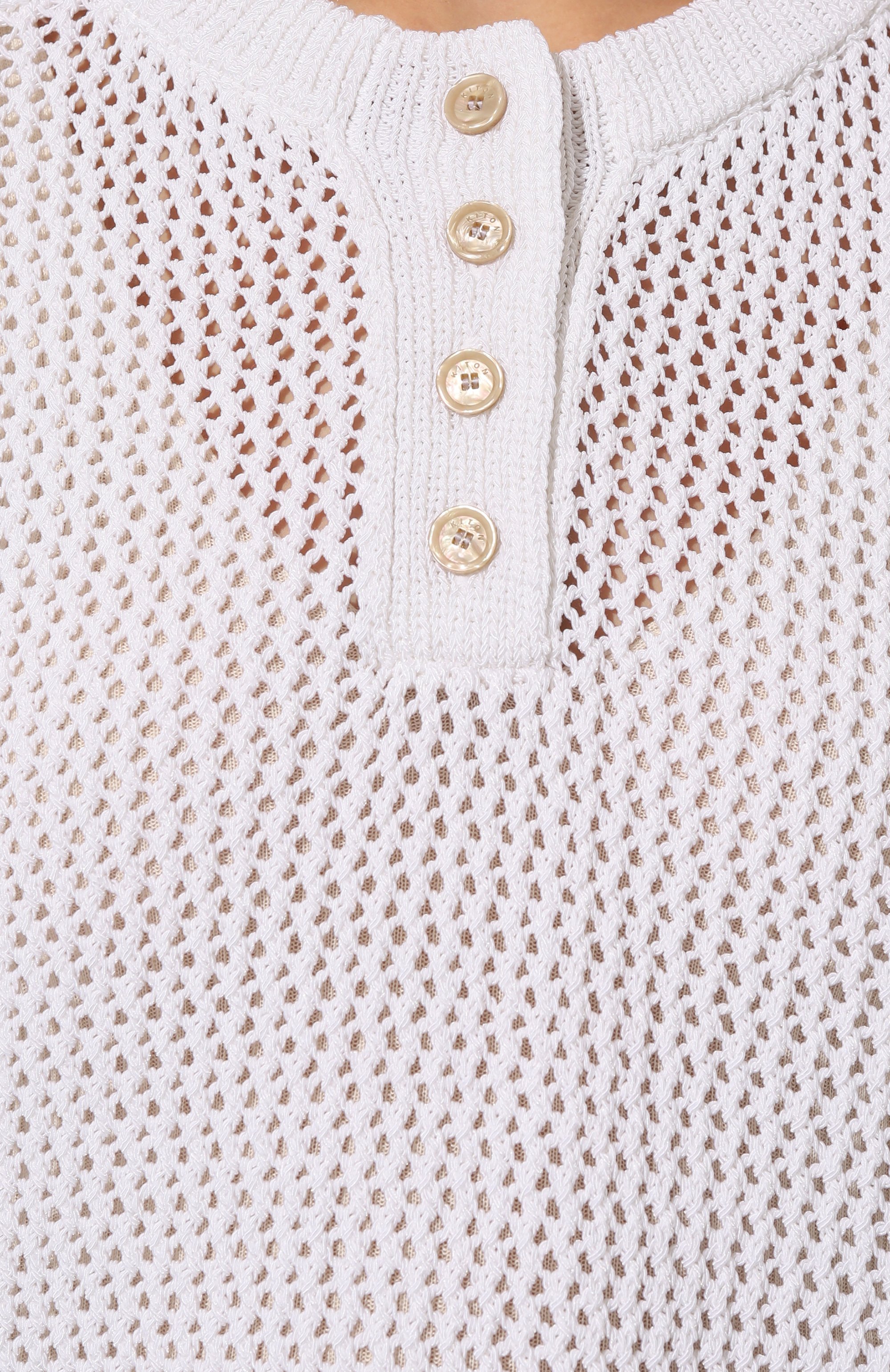 Хлопковый пуловер KITON белого цвета по цене 106000 руб., арт. D57722100, фото 5 Хлопковый пуловер KITON, арт. D57722100, фото 5