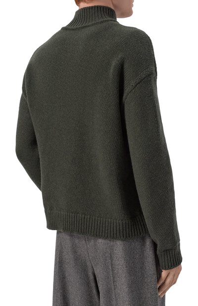 Свитер из шерсти и кашемира JIL SANDER хаки цвета по цене 169500 руб., арт. J22GP0313/J14860, фото 4 Свитер из шерсти и кашемира JIL SANDER, арт. J22GP0313/J14860, фото 4