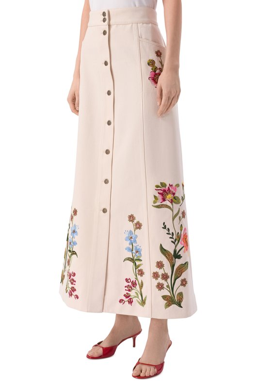 Джинсовая юбка Valentino 8B3DD28Z/9Y5 Кремовый  8B3DD28Z/9Y5 Фото 3