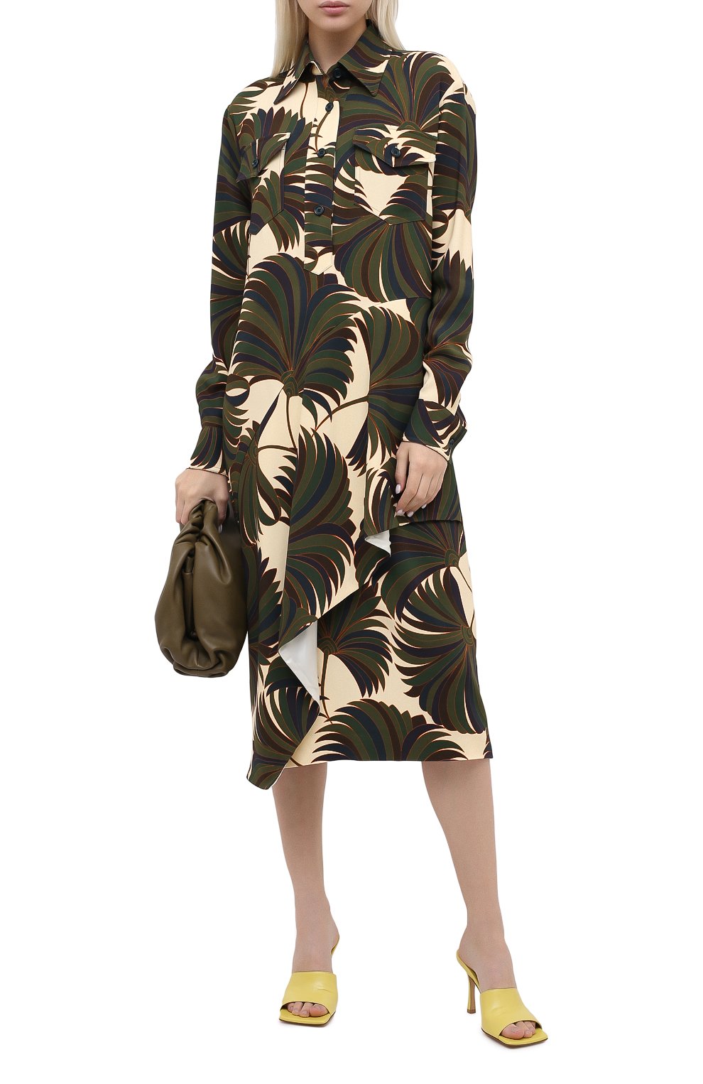 Платье из вискозы DRIES VAN NOTEN зеленого цвета по цене 128500 руб., арт. 202-18610-1377, фото 2 Платье из вискозы DRIES VAN NOTEN, арт. 202-18610-1377, фото 2