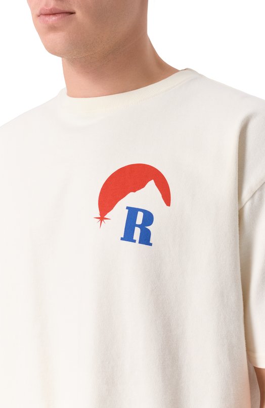 Хлопковая футболка Rhude RHPS26TT18012 Кремовый  RHPS26TT18012 Фото 5