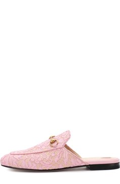 Женские кожаные сабо princetown с глиттером GUCCI розового цвета, арт. 475094/9BY20 | Фото 3 (Подошва: Плоская; Каблук высота: Низкий; Материал внешний: Текстиль, Натуральная кожа; Материал внутренний: Натуральная кожа)