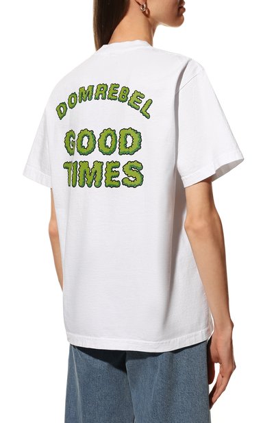 Хлопковая футболка DOMREBEL белого цвета по цене 14200 руб., арт. G00D/0VER TEE/W, фото 4 Хлопковая футболка DOMREBEL, арт. G00D/0VER TEE/W, фото 4
