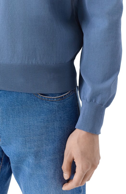 Хлопковый кардиган Canali C0022/MK02459 Голубой  C0022/MK02459 Фото 5