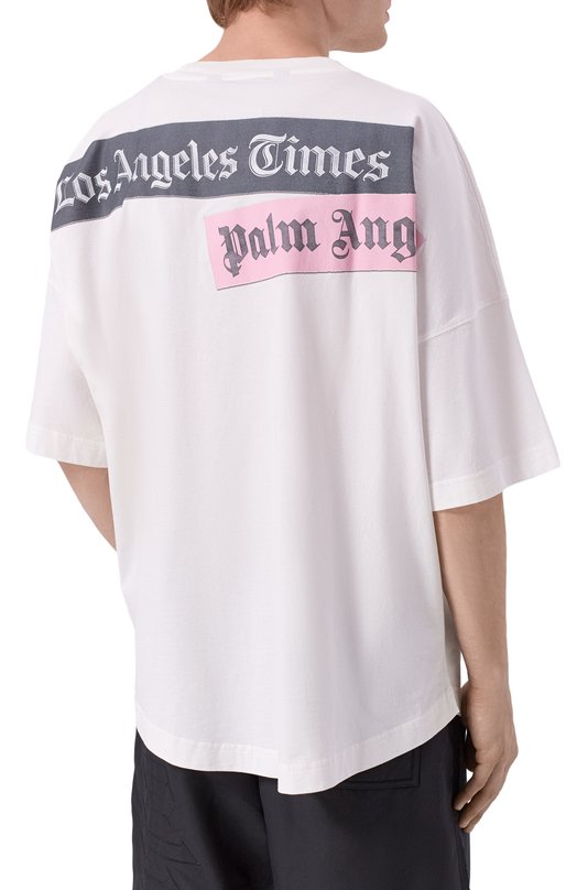 Хлопковая футболка Palm Angels PMAA10BF25JER002 Белый  PMAA10BF25JER002 Фото 4