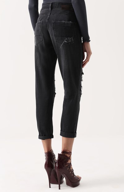 Укороченные джинсы прямого кроя с потертостями TWO WOMEN IN THE WORLD, арт. M0RICH 1/NDRJ0, фото 4