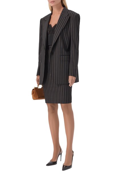 Шерстяная юбка DOLCE & GABBANA черного цвета по цене 109000 руб., арт. F4DEYT/FRBDU, фото 2 Шерстяная юбка DOLCE & GABBANA, арт. F4DEYT/FRBDU, фото 2