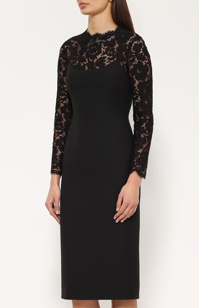 Приталенное платье с кружевным лифом и длинным рукавом VALENTINO, арт. MB3VAB65/360, фото 3