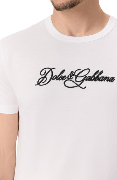 Хлопковая футболка DOLCE & GABBANA белого цвета по цене 78450 руб., арт. G8PT1Z/G7P9K, фото 5 Хлопковая футболка DOLCE & GABBANA, арт. G8PT1Z/G7P9K, фото 5