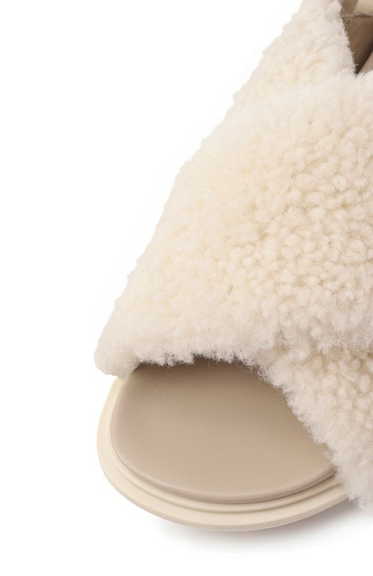 Сандалии Fussbett из овчины Marni FBMS005801/P9093 Кремовый  FBMS005801/P9093 Фото 7