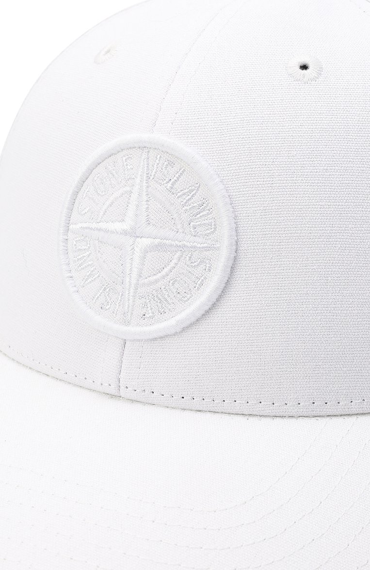 Мужская хлопковая бейсболка STONE ISLAND белого цвета, арт. 761599661 | Фото 4 (Материал: Текстиль, Хлопок; Нос: Не проставлено)