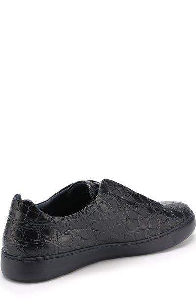 Кеды без шнуровки из кожи крокодила ZILLI, арт. T003/010/CCR0, фото 4
