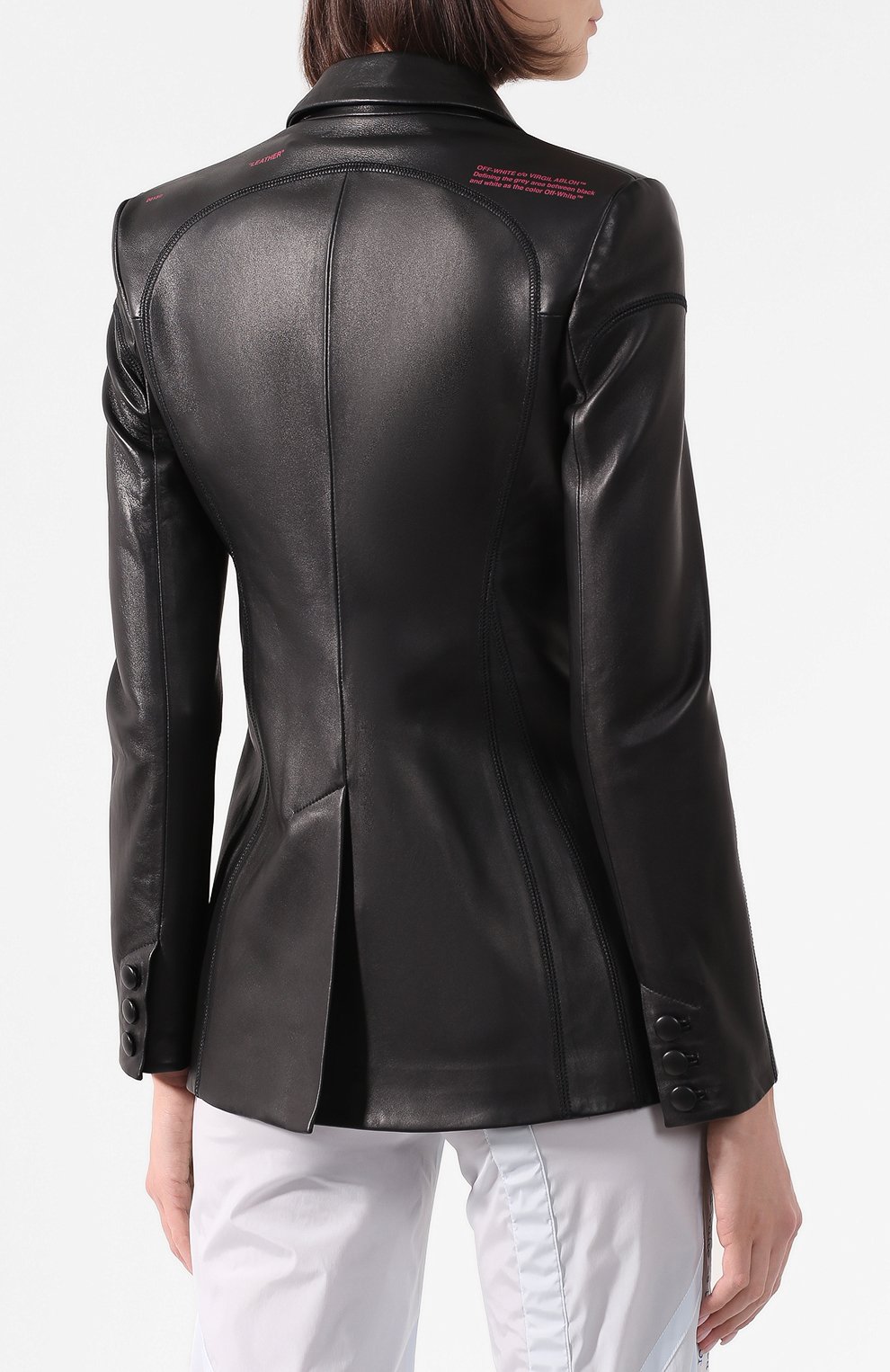 Кожаный жакет OFF-WHITE, арт. 0WJA024R20F990681000, фото 4