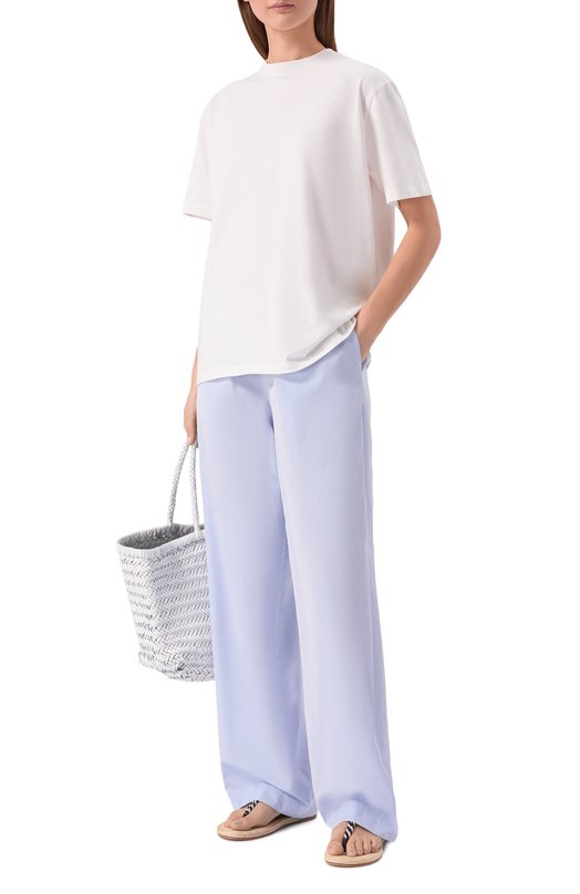 Хлопковые брюки Loulou de Saison SER0 LDS Голубой  SER0 LDS Фото 2