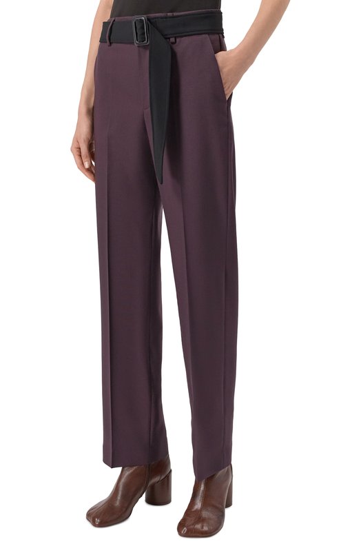 Шерстяные брюки MM6 S62KB0251/M35622 Фиолетовый  S62KB0251/M35622 Фото 3
