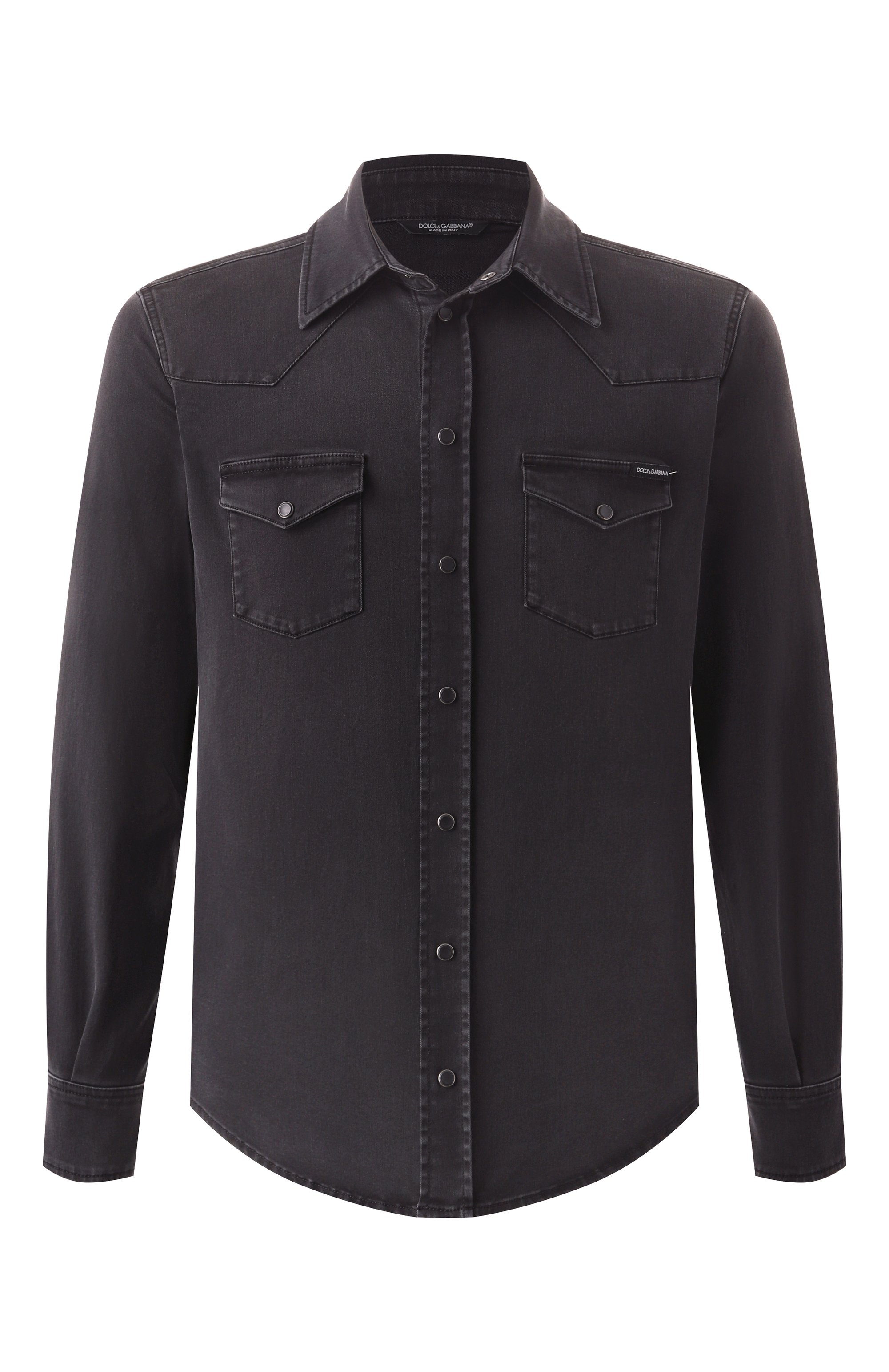 Джинсовая рубашка DOLCE & GABBANA темно-серого цвета по цене 99500 руб., арт. G5JC8D/G8HW4, фото 1 Джинсовая рубашка DOLCE & GABBANA, арт. G5JC8D/G8HW4, фото 1