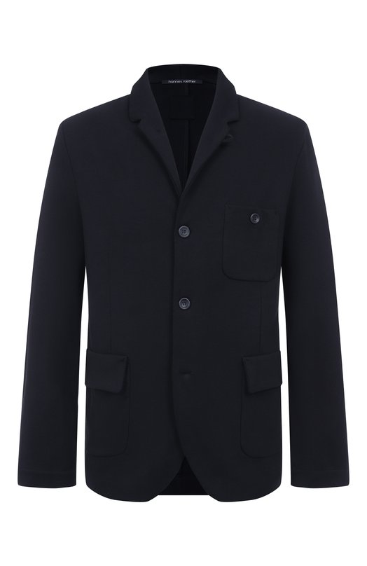 Хлопковый пиджак Hannes Roether J0S32EF.286 Чёрный J0S32EF.286