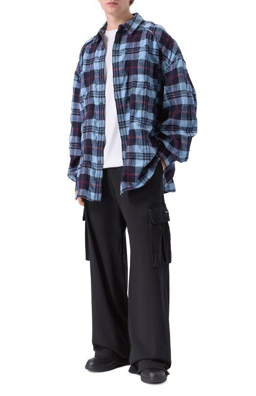 Рубашка из хлопка и шерсти Juun.J JC5864P08P Синий  JC5864P08P Фото 2