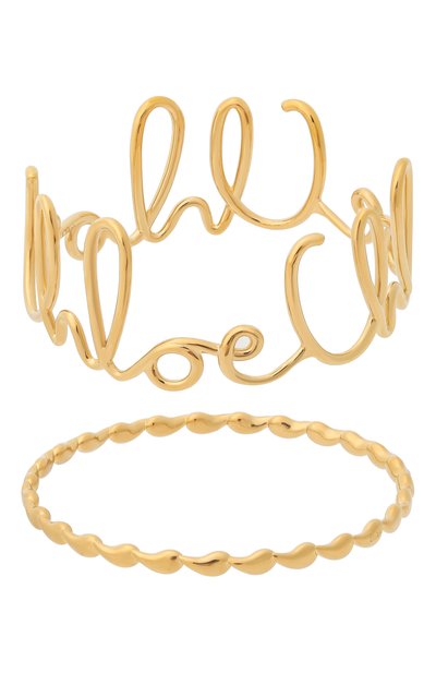 Комплект из двух браслетов CHLOÉ золотого цвета по цене 72200 руб., арт. CHC24WFB36CB79DCTU, фото 3 Комплект из двух браслетов CHLOÉ, арт. CHC24WFB36CB79DCTU, фото 3