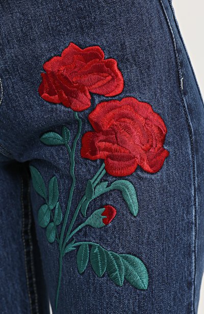 Джинсы с завышенной талией и цветочной вышивкой ADAM SELMAN, арт. 15221DE, фото 5