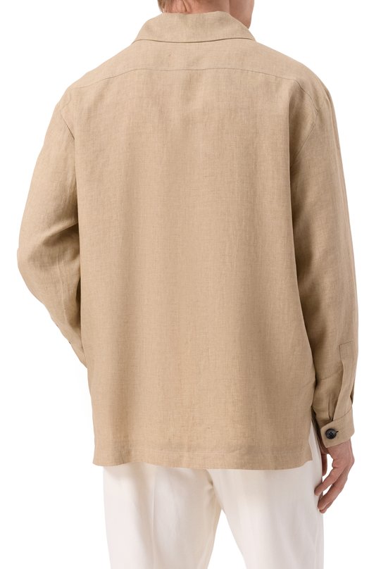 Льняная рубашка Kiton UMC013H0921107 Бежевый  UMC013H0921107 Фото 4