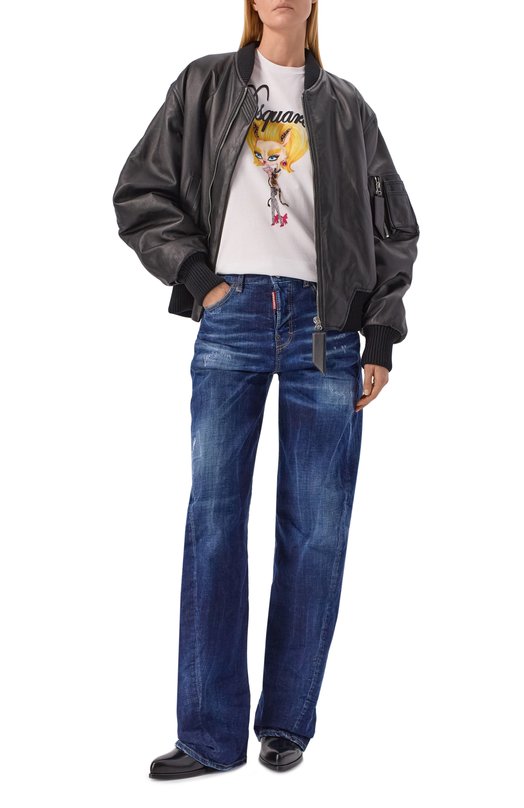Хлопковая футболка Dsquared2 S72GD0596/D20020 Белый  S72GD0596/D20020 Фото 2