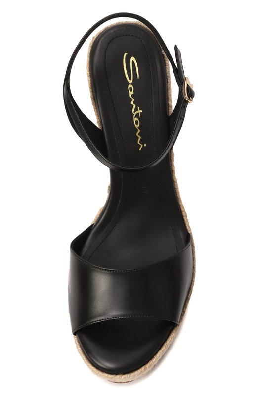 Кожаные босоножки Santoni WHZG71645ZNATYLC Чёрный  WHZG71645ZNATYLC Фото 6