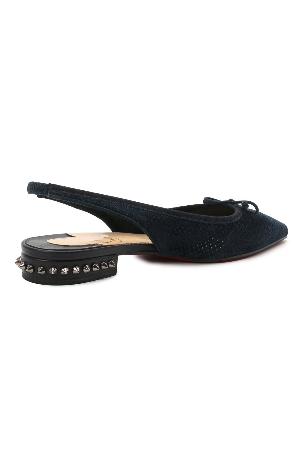 Замшевые балетки hall sling CHRISTIAN LOUBOUTIN синего цвета по цене 72150 руб., арт. 1210916/HALL SLING FLAT, фото 4 Замшевые балетки hall sling CHRISTIAN LOUBOUTIN, арт. 1210916/HALL SLING FLAT, фото 4
