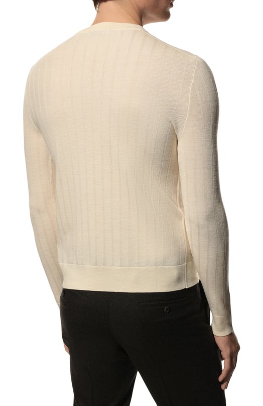 Шерстяной джемпер Il Borgo Cashmere Кремовый, фото 4