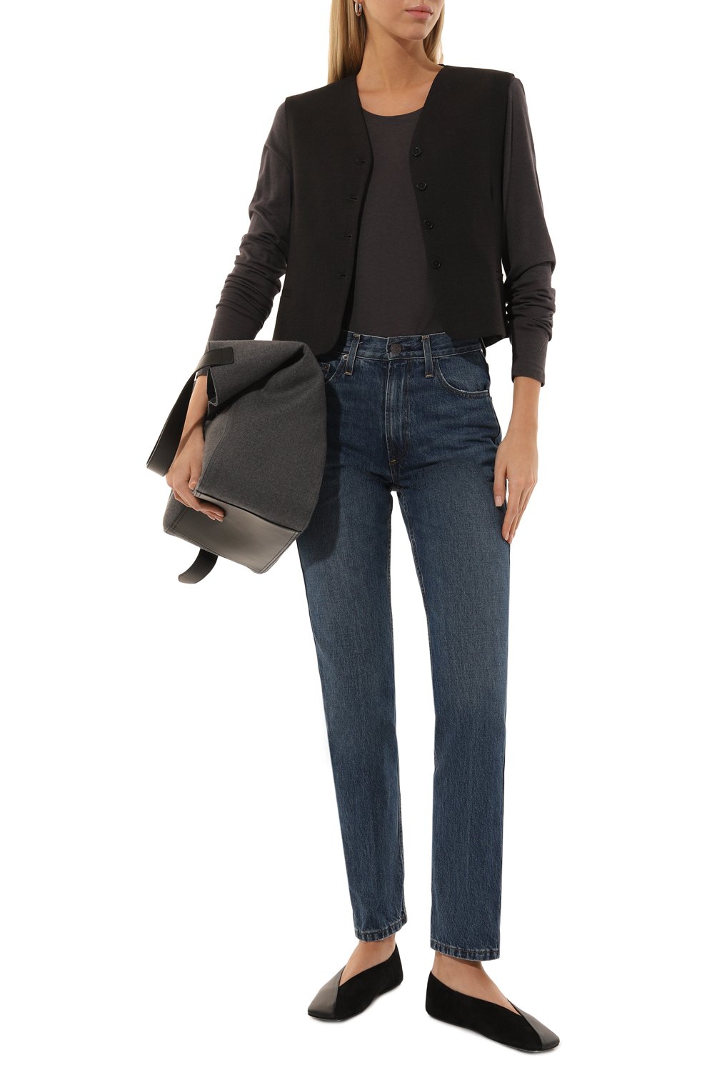 Пуловер из вискозы и шерсти LOULOU DE SAISON темно-серого цвета по цене 11350 руб., арт. AVA, фото 2 Пуловер из вискозы и шерсти LOULOU DE SAISON, арт. AVA, фото 2