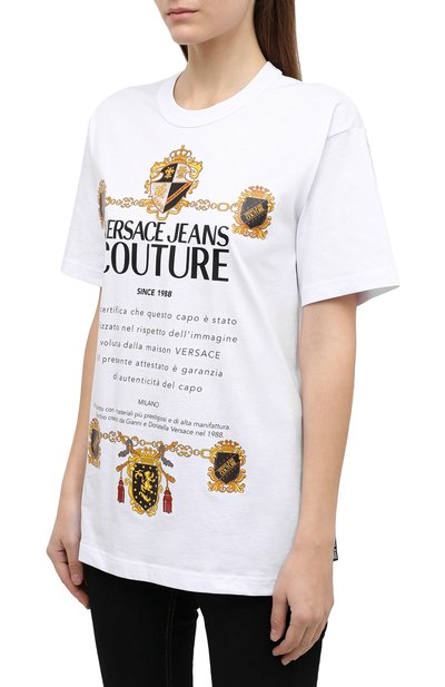 Хлопковая футболка VERSACE JEANS COUTURE, арт. B3GZB7TL-ZUM601 REG 34 TRANFER/30319, фото 3