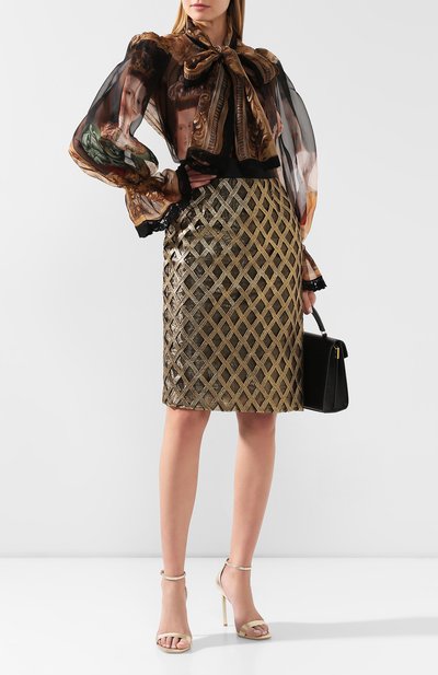 Блузка из смеси шелка и хлопка DOLCE & GABBANA, арт. F5K42T/GD032, фото 2