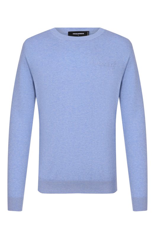 Хлопковый джемпер Dsquared2 S74HA1620/D13200 Голубой S74HA1620/D13200