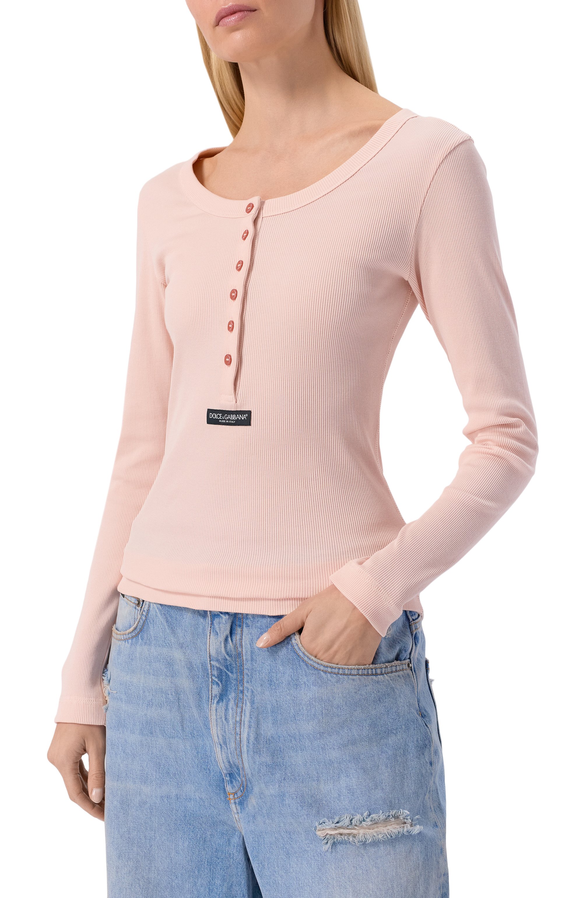 Хлопковый лонгслив-хенли DOLCE & GABBANA, арт. F8W44T/FU7AV, фото 3