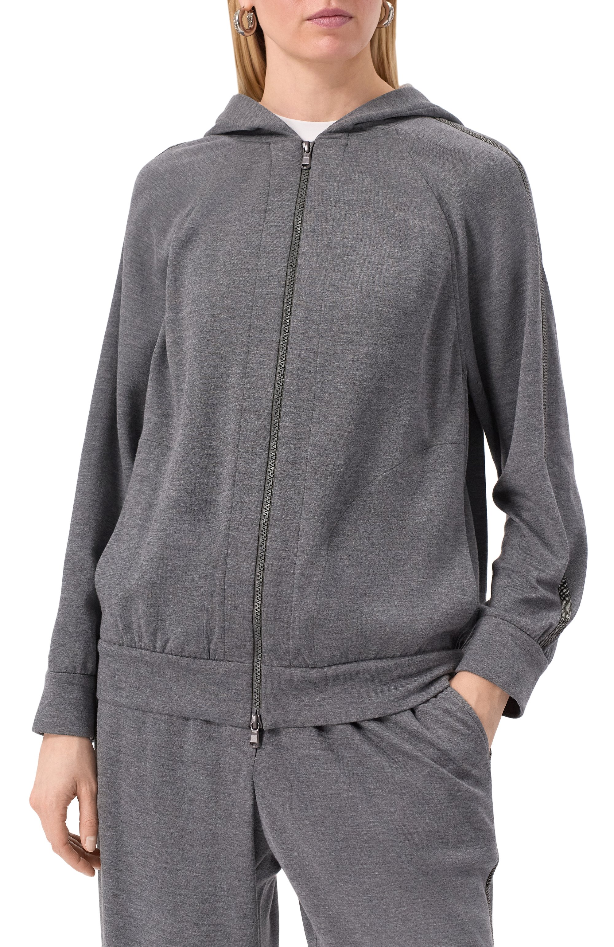 Толстовка из хлопка и шелка BRUNELLO CUCINELLI, арт. MD828SM606, фото 3