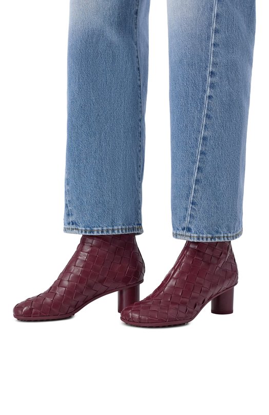 Кожаные ботильоны Atomic Bottega Veneta 811017/V2ED0 Бордовый  811017/V2ED0 Фото 2