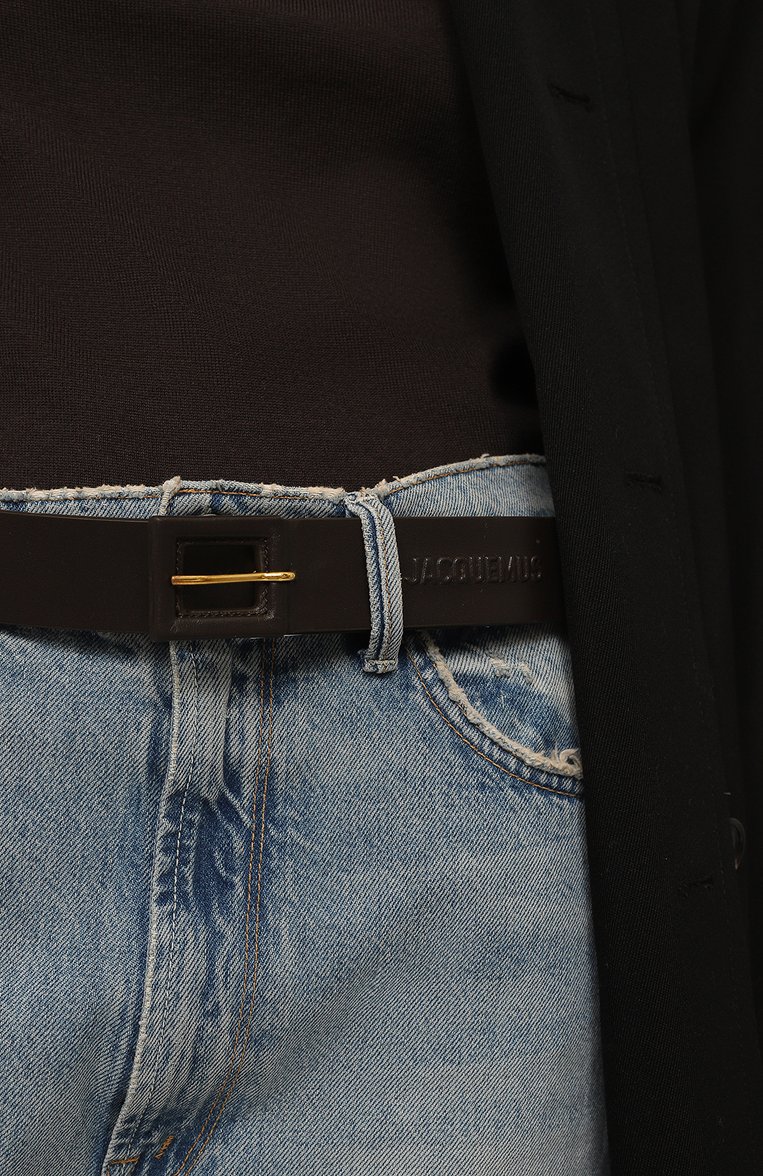 Женский кожаный ремень JACQUEMUS коричневого цвета, арт. 22H223AC315/3060BROWN | Фото 2 (Материал: Натуральная кожа; Нос: Не проставлено)