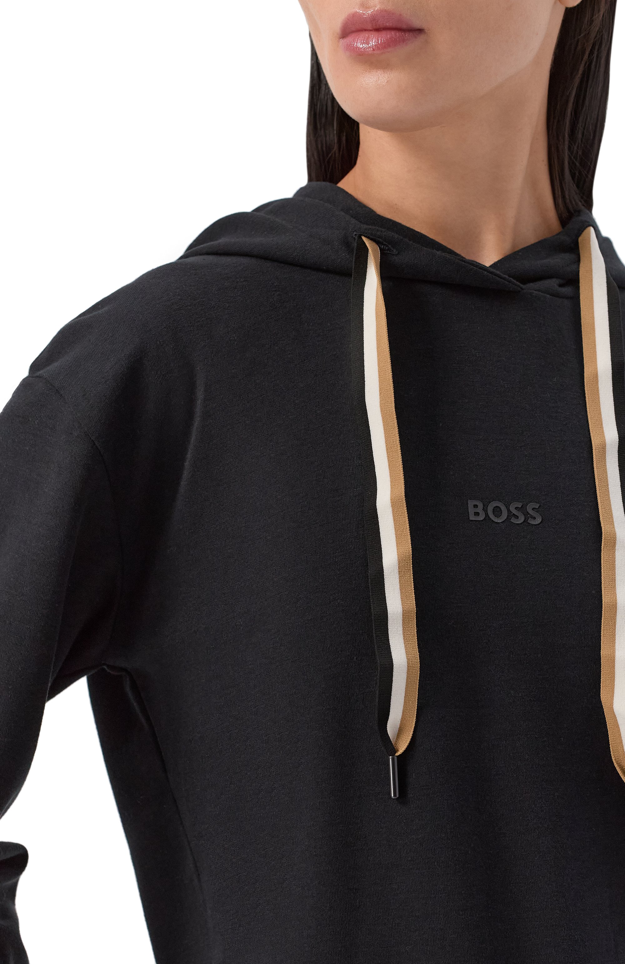 Худи из хлопка и лиоцелла BOSS черного цвета по цене 13750 руб., арт. 50524760, фото 5 Худи из хлопка и лиоцелла BOSS, арт. 50524760, фото 5