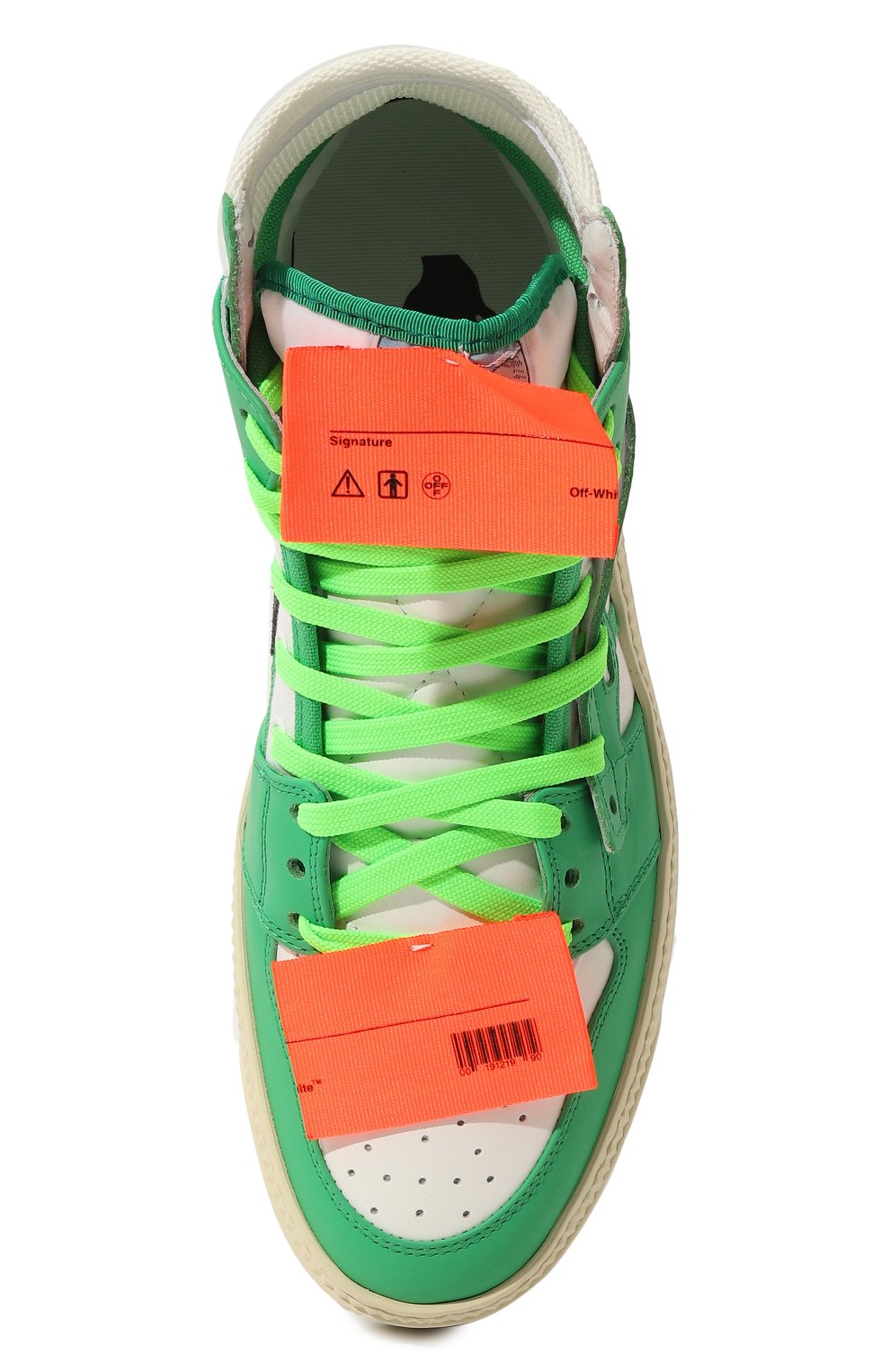 Кеды off court OFF-WHITE зеленого цвета по цене 65150 руб., арт. OMIA065S23LEA0010155, фото 6 Кеды off court OFF-WHITE, арт. OMIA065S23LEA0010155, фото 6