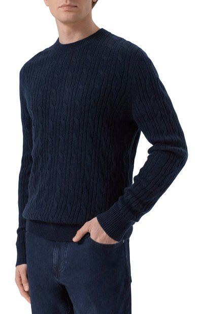 Джемпер из шерсти и кашемира BOSS темно-синего цвета по цене 29950 руб., арт. 50549975, фото 3 Джемпер из шерсти и кашемира BOSS, арт. 50549975, фото 3