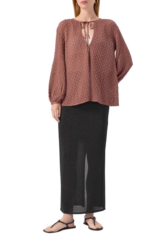 Блузка из шерсти и вискозы Missoni DS25WJ0K/BR012J Коричневый  DS25WJ0K/BR012J Фото 2
