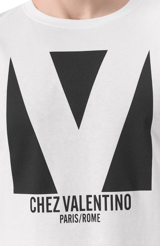 Хлопковая футболка Valentino 6V3MG16P/AQ9 Белый  6V3MG16P/AQ9 Фото 5