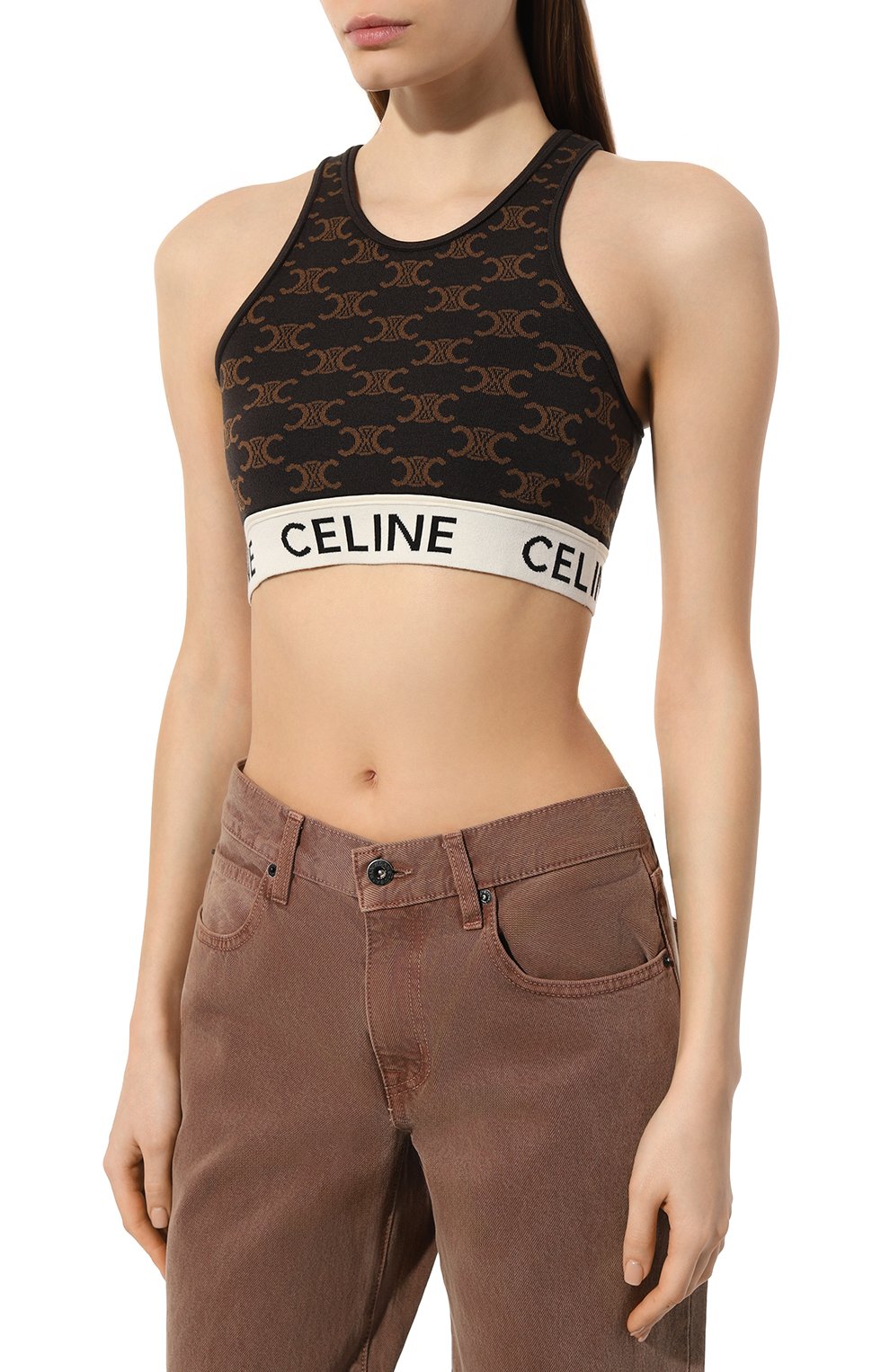 Топ из хлопка и шелка CELINE, арт. 2AF10916T, фото 3