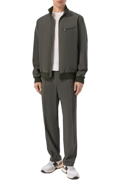 Шерстяные брюки BOGNER хаки цвета по цене 36000 руб., арт. 18311096, фото 2 Шерстяные брюки BOGNER, арт. 18311096, фото 2