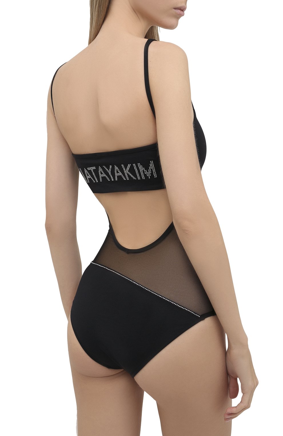 Слитный купальник со стразами NATAYAKIM черного цвета по цене 29000 руб., арт. NY-013/19S, фото 3 Слитный купальник со стразами NATAYAKIM, арт. NY-013/19S, фото 3