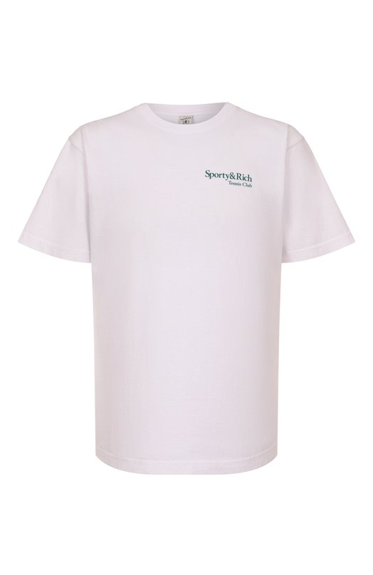Хлопковая футболка Sporty and Rich T0043621425WH01 Белый T0043621425WH01