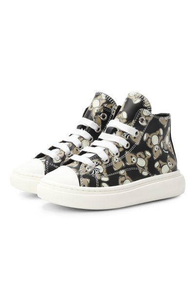 Кожаные кеды MOSCHINO, арт. 81927/VAR4/24-27, фото 1