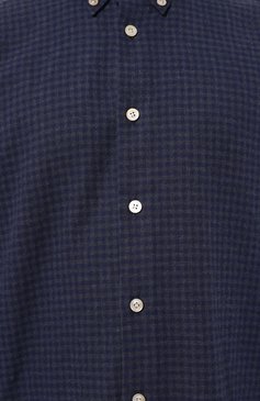 Мужская хлопковая рубашка KITON синего цвета, арт. UCIH0864309 | Фото 5 (Рукава: Длинные; Длина (для топов): Стандартные; Материал внешний: Хлопок; Материал сплава: Проставлено; Драгоценные камни: Проставлено; Воротник: Button down; Случай: Повседневный; Рубашки М: Regular Fit; Манжеты: На пуговицах; Стили: Кэжуэл; Принт: Клетка)