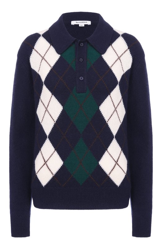 Поло из кашемира и шерсти Sporty and Rich WS07462300BL106 Синий WS07462300BL106