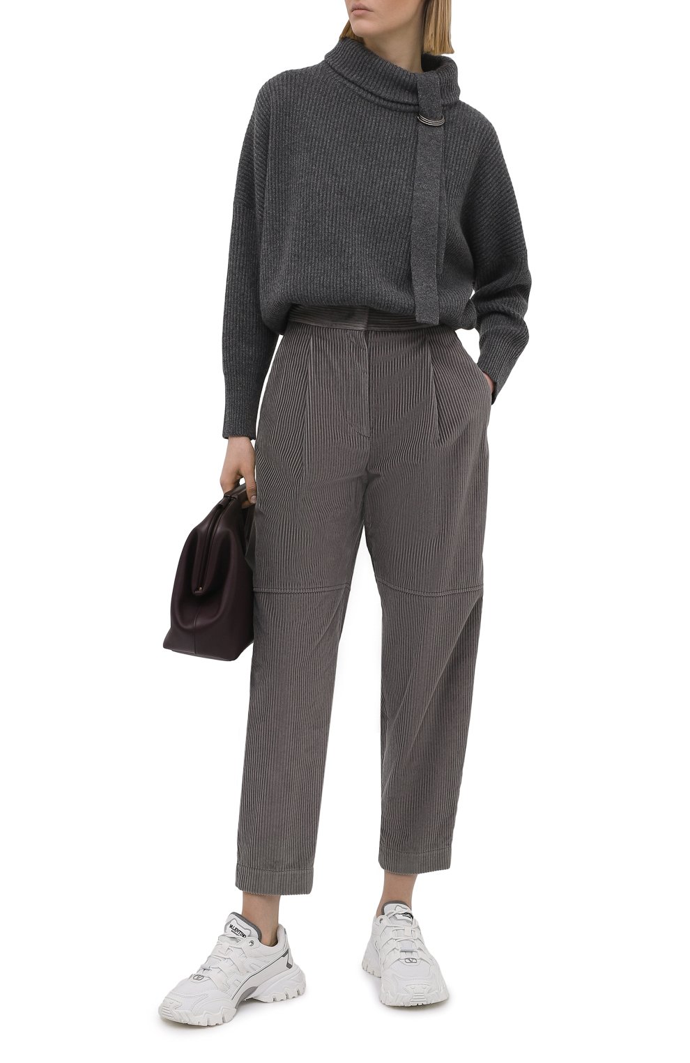 Вельветовые брюки BRUNELLO CUCINELLI серого цвета по цене 106500 руб., арт. MP180P7349, фото 2 Вельветовые брюки BRUNELLO CUCINELLI, арт. MP180P7349, фото 2